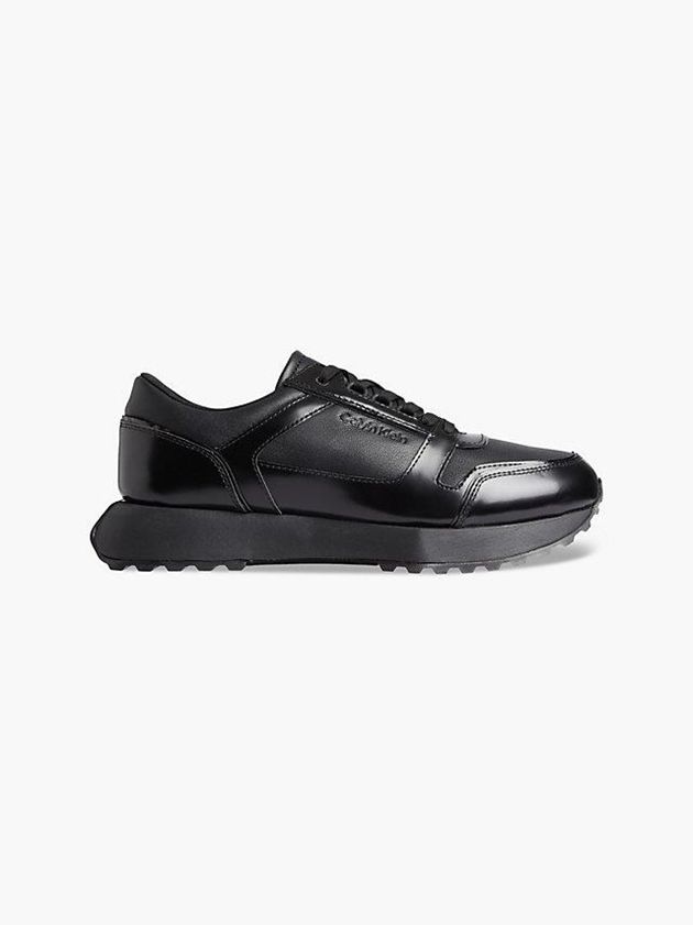 Calvin Klein USA Leather Mens Sneakers Black 8457629-OD